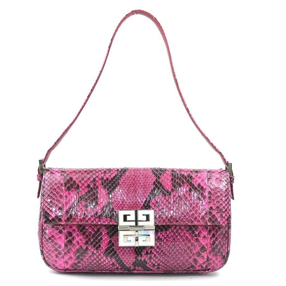 Givenchy Magenta Red Python Shoulder Bag - image 1